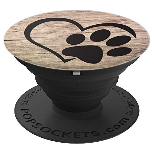 Paw Print Heart Distressed Brown, Cat Paw, Dog Paw, Rustic - PopSockets Grip and Stand for Phones and Tablets Paw Print Heart Distressed Brown, Cat Paw, Dog Paw, Rustic - PopSockets Grip and Stand for Phones and Tablets