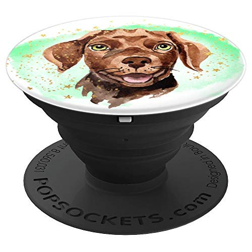 Happy Chocolate Lab Labrador Retriever Dog on Green - PopSockets Grip and Stand for Phones and Tablets Happy Chocolate Lab Labrador Retriever Dog on Green - PopSockets Grip and Stand for Phones and Tablets
