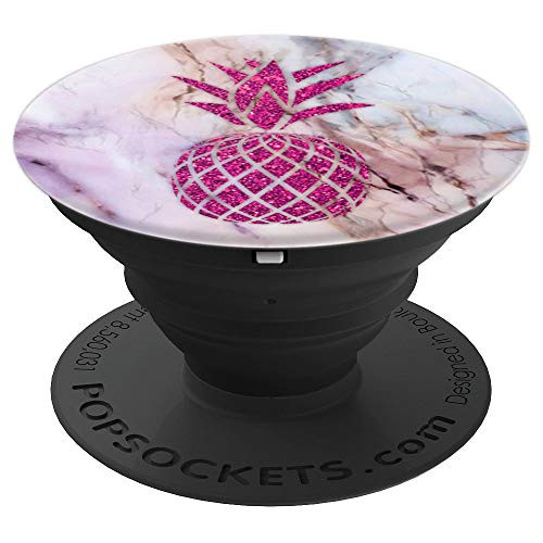 Pineapple Pink Fuchsia On Purple Golden Rose Marbled - PopSockets Grip and Stand for Phones and Tablets Pineapple Pink Fuchsia On Purple Golden Rose Marbled - PopSockets Grip and Stand for Phones and Tablets