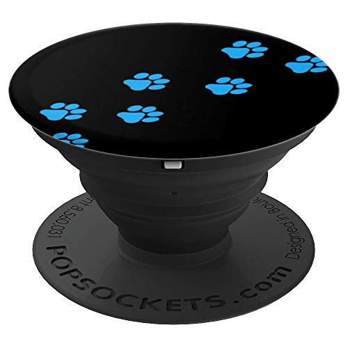 Light Blue, Paw Print Tracks, Dog Mom Cat Lady, Black, Cute - PopSockets Grip and Stand for Phones and Tablets Light Blue, Paw Print Tracks, Dog Mom Cat Lady, Black, Cute - PopSockets Grip and Stand for Phones and Tablets