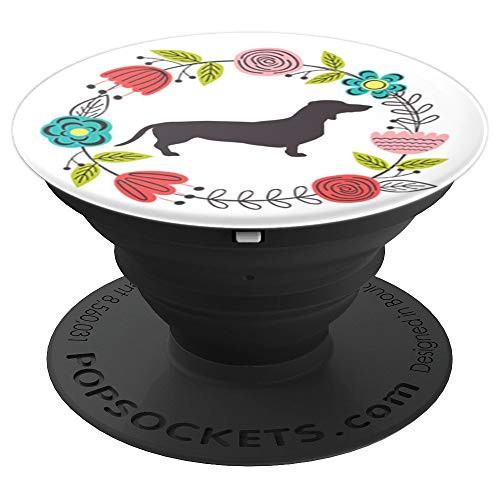 Cute Dachshund Mom Wiener Dog Floral Wreath Gift - PopSockets Grip and Stand for Phones and Tablets Cute Dachshund Mom Wiener Dog Floral Wreath Gift - PopSockets Grip and Stand for Phones and Tablets
