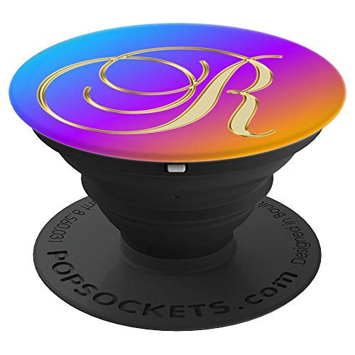 Tan Yellow Letter R. Initial R Tan Yellow Colorful Gradient - PopSockets Grip and Stand for Phones and Tablets