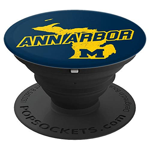 Ann Arbor, MI - Michigan Maize Yellow Blue Map - PopSockets Grip and Stand for Phones and Tablets Ann Arbor, MI - Michigan Maize Yellow Blue Map - PopSockets Grip and Stand for Phones and Tablets