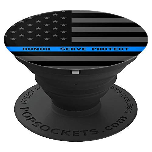 Thin Blue Line Pop Sockets Police American Flag - PopSockets Grip and Stand for Phones and Tablets