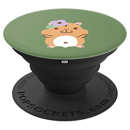 Light Brown Hamster and Flower - PopSockets Grip and Stand for Phones and Tablets