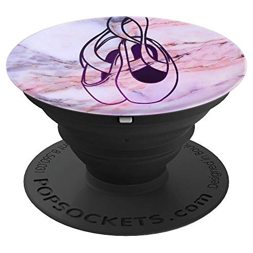 Purple Ballerina On Pink Blue Gray Marbled Look - PopSockets Grip and Stand for Phones and Tablets