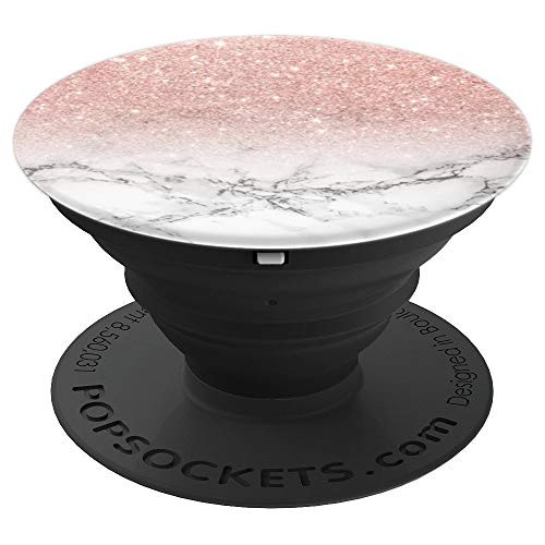 PopSockets: Rose Gold Sparkle and White Marble - PopSockets Grip and Stand for Phones and Tablets PopSockets: Rose Gold Sparkle and White Marble - PopSockets Grip and Stand for Phones and Tablets