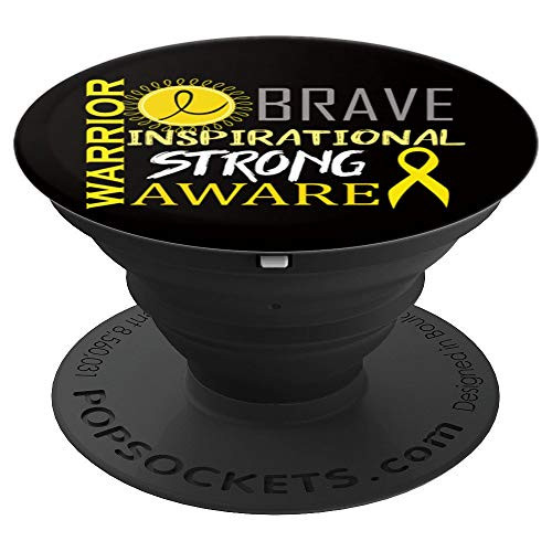 Warrior Childhood Cancer Awareness Yellow Ribbon - PopSockets Grip and Stand for Phones and Tablets Warrior Childhood Cancer Awareness Yellow Ribbon - PopSockets Grip and Stand for Phones and Tablets
