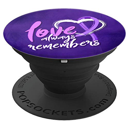 Purple Ribbon Alzheimer's Awareness | Love Remembers - PopSockets Grip and Stand for Phones and Tablets Purple Ribbon Alzheimer's Awareness | Love Remembers - PopSockets Grip and Stand for Phones and Tablets