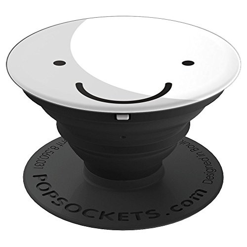Cute White and Grey Smiley Face - PopSockets Grip and Stand for Phones and Tablets
