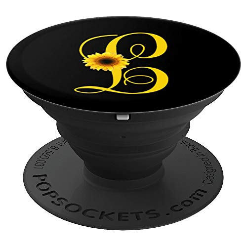 L Letter Monogram Yellow Sunflower Initial Personalized - PopSockets Grip and Stand for Phones and Tablets