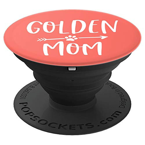 Life Is Golden Dog Mom Yellow Lab Labrador Retriever Coral - PopSockets Grip and Stand for Phones and Tablets
