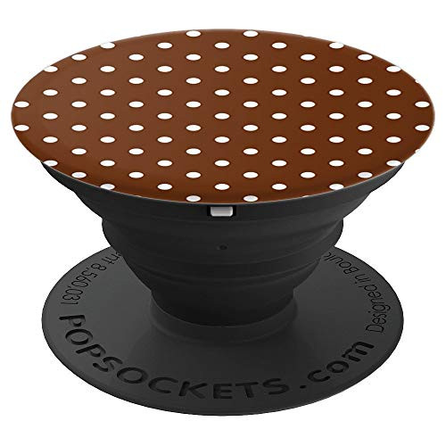 Coffee Brown And White Polka Dot Pattern Cute Zx - PopSockets Grip and Stand for Phones and Tablets