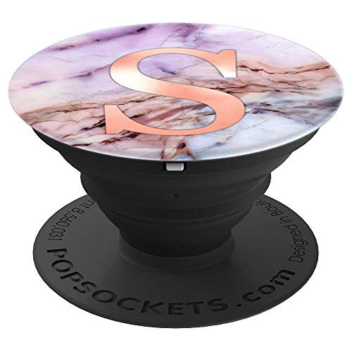 Letter S. Golden Rose Initial On Purple Pink Marbled - PopSockets Grip and Stand for Phones and Tablets Letter S. Golden Rose Initial On Purple Pink Marbled - PopSockets Grip and Stand for Phones and Tablets