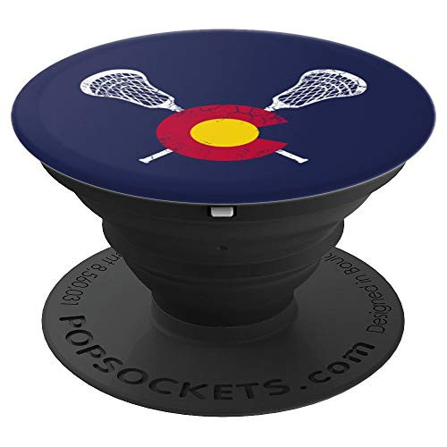 Colorado Flag Lacrosse  PopSockets Grip and Stand for Phones and Tablets