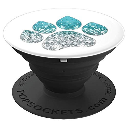 Dog Paw Print Light Blue Grey On White - PopSockets Grip and Stand for Phones and Tablets Dog Paw Print Light Blue Grey On White - PopSockets Grip and Stand for Phones and Tablets
