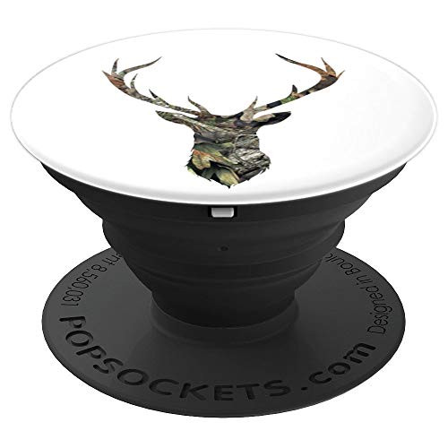 Brown Camouflage White Background Deer Buck Hunting - PopSockets Grip and Stand for Phones and Tablets