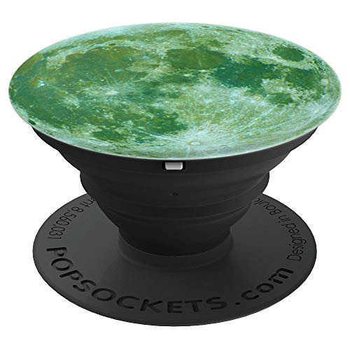 Green, Full Moon, Star, Solar System Eclipse - PopSockets Grip and Stand for Phones and Tablets