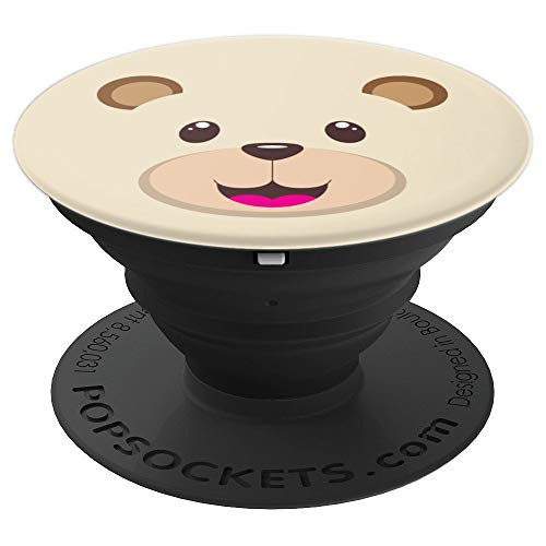 Cute Brown Bear Face Kawaii Animal Design Gift - PopSockets Grip and Stand for Phones and Tablets