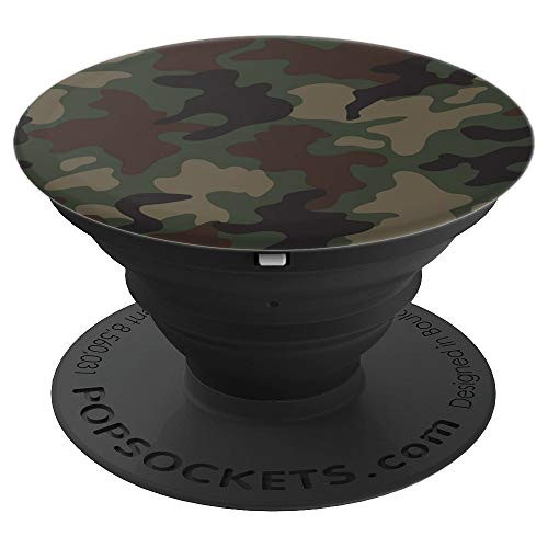 Veteran Camouflage Pop Socket Brown Green Pattern - PopSockets Grip and Stand for Phones and Tablets