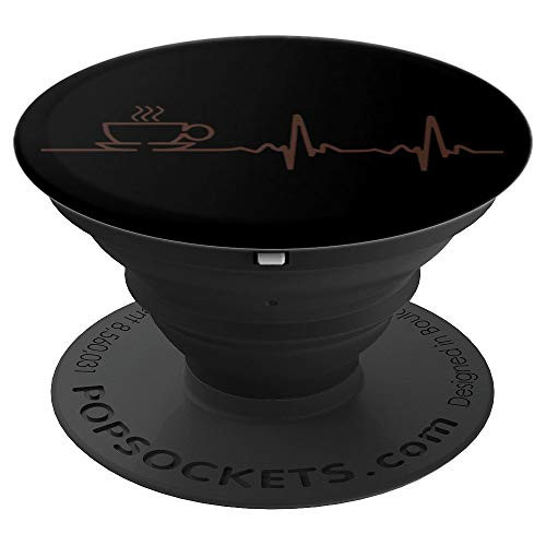 Dark Brown, Coffee Heartbeat EKG, Caffeine Addict, Lover - PopSockets Grip and Stand for Phones and Tablets Dark Brown, Coffee Heartbeat EKG, Caffeine Addict, Lover - PopSockets Grip and Stand for Phones and Tablets