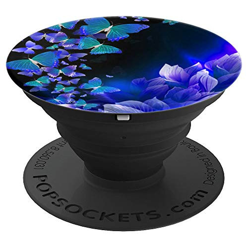 Purple Butterfly Beautiful Floral Design - PopSockets Grip and Stand for Phones and Tablets