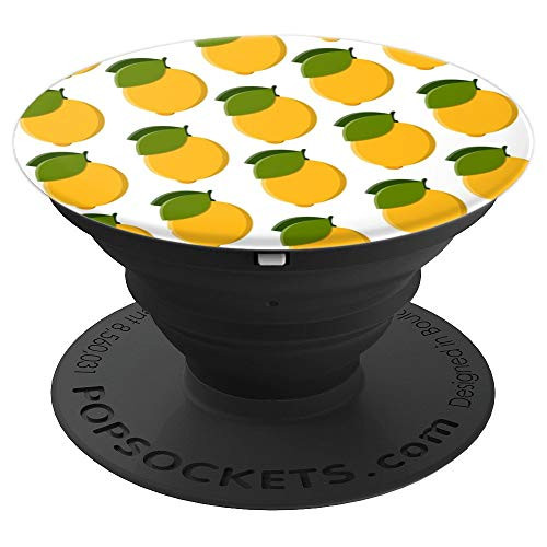 Citrus Fruit Yellow Lemon Pattern On White - PopSockets Grip and Stand for Phones and Tablets