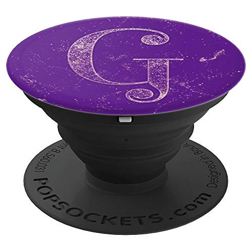 Elegant G Purple Initial Monogram Capital Letter Art - PopSockets Grip and Stand for Phones and Tablets