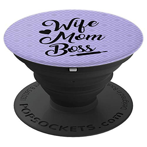 Wife Mom Boss Mother Birthday Christmas Gift Purple - PopSockets Grip and Stand for Phones and Tablets Wife Mom Boss Mother Birthday Christmas Gift Purple - PopSockets Grip and Stand for Phones and Tablets