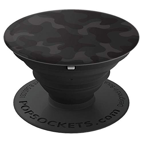 Black Grey Camo Camouflage Military Army - PopSockets Grip and Stand for Phones and Tablets