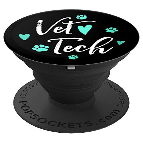 Cute Vet Tech Purple Hearts Paw Print Veterinary Gift - PopSockets Grip and Stand for Phones and Tablets Cute Vet Tech Purple Hearts Paw Print Veterinary Gift - PopSockets Grip and Stand for Phones and Tablets