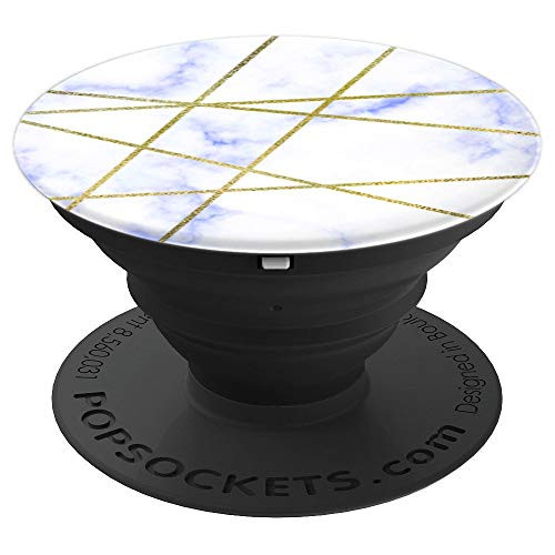 Yellow Geometry Lines White - PopSockets Grip and Stand for Phones and Tablets