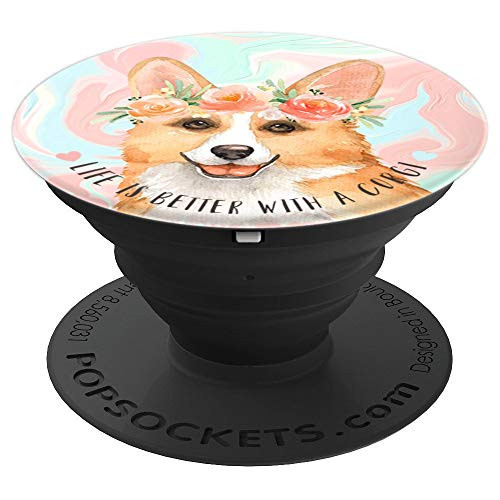Corgi Girl Floral Corgi Moms Cute Pembroke Welsh Corgi - PopSockets Grip and Stand for Phones and Tablets Corgi Girl Floral Corgi Moms Cute Pembroke Welsh Corgi - PopSockets Grip and Stand for Phones and Tablets