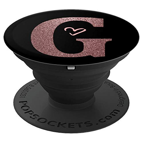Initial Letter G Ombre Pink Cute Pastel Calligraphic Heart - PopSockets Grip and Stand for Phones and Tablets