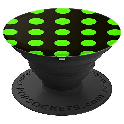 Polka dot lime green and black color - PopSockets Grip and Stand for Phones and Tablets