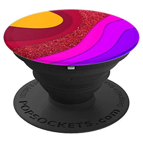 Abstract Pink Wave Colors Pattern Collapsible Pop Out Mount - PopSockets Grip and Stand for Phones and Tablets