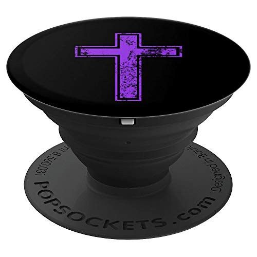 Vintage Purple Cross Christian Symbol Jesus Religious God - PopSockets Grip and Stand for Phones and Tablets