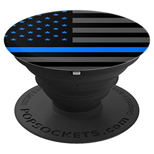 Thin Blue Line Pop Sockets Police Flag American Blue Stars - PopSockets Grip and Stand for Phones and Tablets