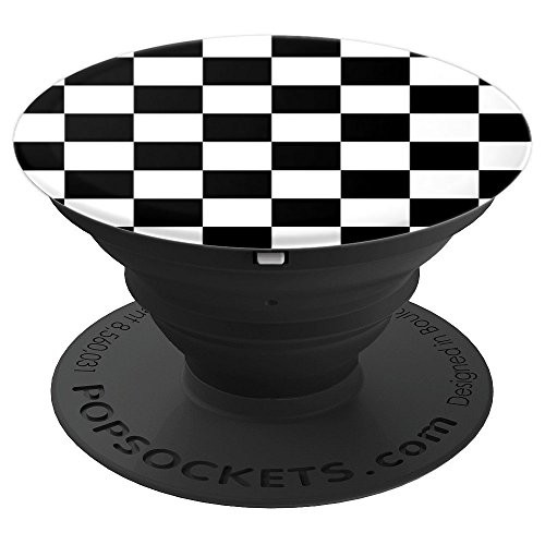 Black And White Checker Board Design - PopSockets Grip and Stand for Phones and Tablets