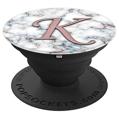 K Letter Initial Monogram Pink - PopSockets Grip and Stand for Phones and Tablets