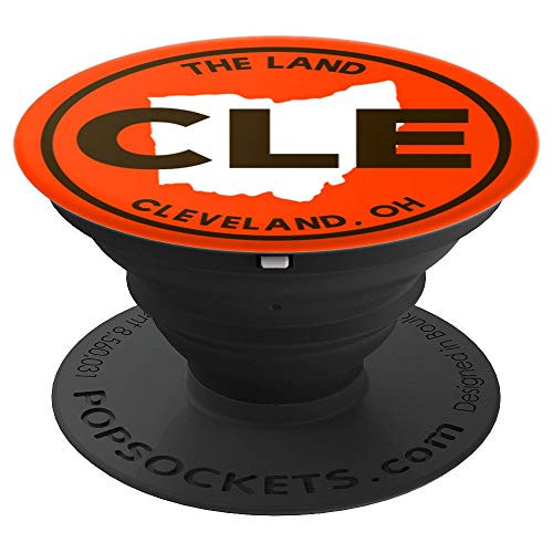 Cleveland Ohio The Land Design with Ohio Map - PopSockets Grip and Stand for Phones and Tablets