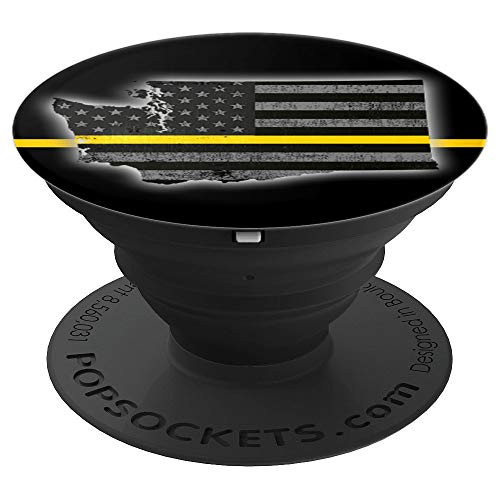 Washington Thin Yellow Line 911 Dispatcher EMS Dispatchers - PopSockets Grip and Stand for Phones and Tablets