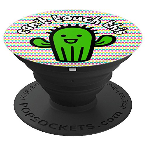 Funny Cactus Design Bright Colors Can't Touch This Green - PopSockets Grip and Stand for Phones and Tablets