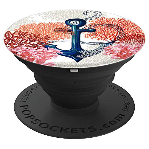 Coral Anchor Ocean Sea Life On White - PopSockets Grip and Stand for Phones and Tablets