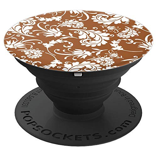 Brown Floral Paisley Design Pop Socket - PopSockets Grip and Stand for Phones and Tablets