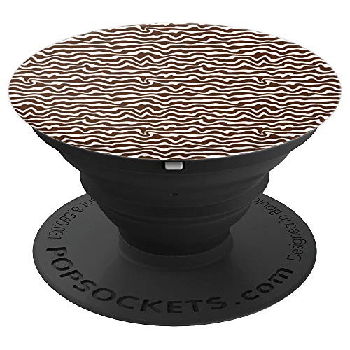 Dark Brown Wavy Stripes Design PopSocket - PopSockets Grip and Stand for Phones and Tablets