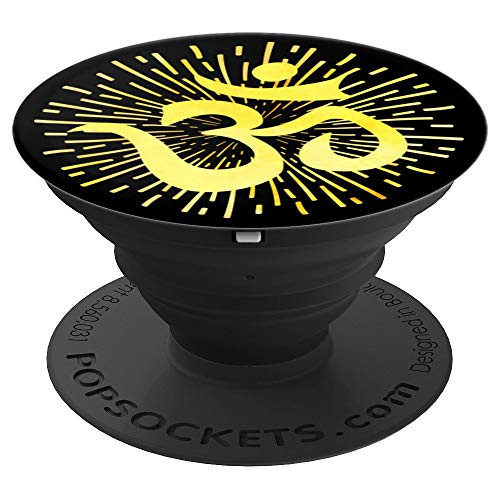 OM AUM OHM Yoga Zen Meditation Yogini Gift Yellow on Black - PopSockets Grip and Stand for Phones and Tablets OM AUM OHM Yoga Zen Meditation Yogini Gift Yellow on Black - PopSockets Grip and Stand for Phones and Tablets