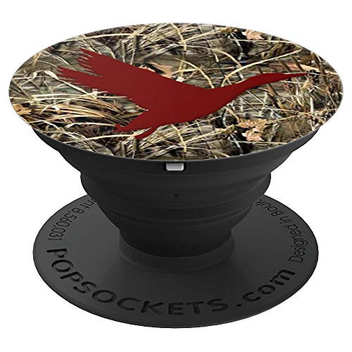Red, Duck Hunter Camouflage, Waterfowl Hunting Brown Camo - PopSockets Grip and Stand for Phones and Tablets