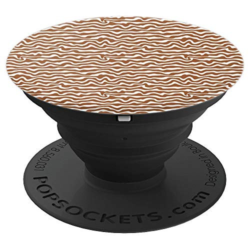 Brown Wavy Stripes Design PopSocket - PopSockets Grip and Stand for Phones and Tablets