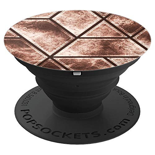 Maroon-Brown Pop-Socket with Geometric-Puzzle Design - PopSockets Grip and Stand for Phones and Tablets